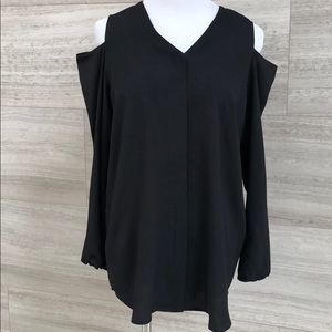 Chico’s Black Cold Shoulder Blouse Size 0